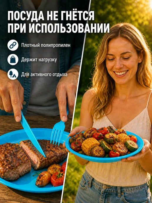 ИНТЕРМ Набор для пикника на 6 персон в корзине, вариант, фото 4
