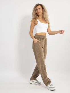 Брюки велюровые однотонные для дома и улице Wakas Textile 65845866 купить за 582 ₽ в интернет‑магазине Wildberries