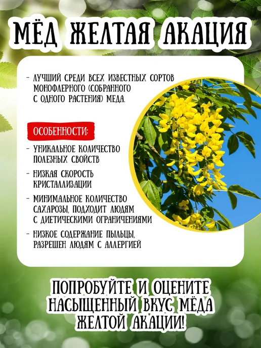 Мёд семьи Мамдеевых Мед натуральный желтая акация, 15 кг, 15 кг, фото 2