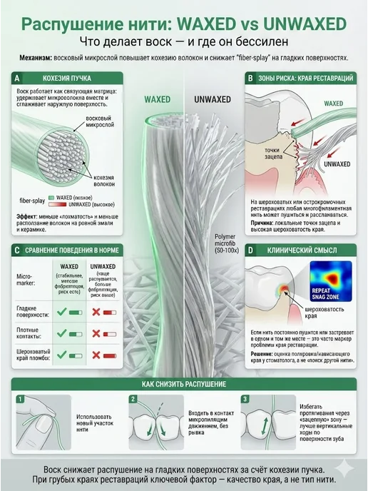DAS EXPERTEN Зубная нить WAXED MINT 100м (вощеная), 100 м, фото 7