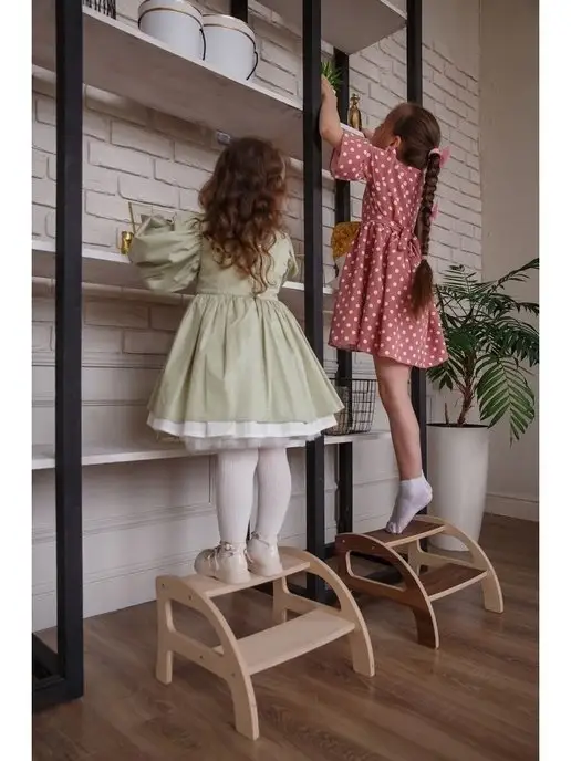 Happy Kids Russia Деревянный табурет для детей и взрослых, белый, фото 4