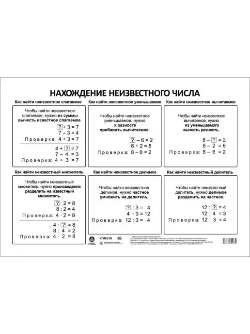 Издательство Учитель Плакаты по математике для начальной школы, белый, фото 2