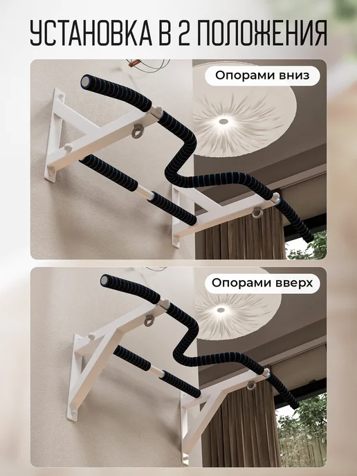BORABO Турник настенный VENOM COMFORT, с неопреновыми ручками, белый, фото 7