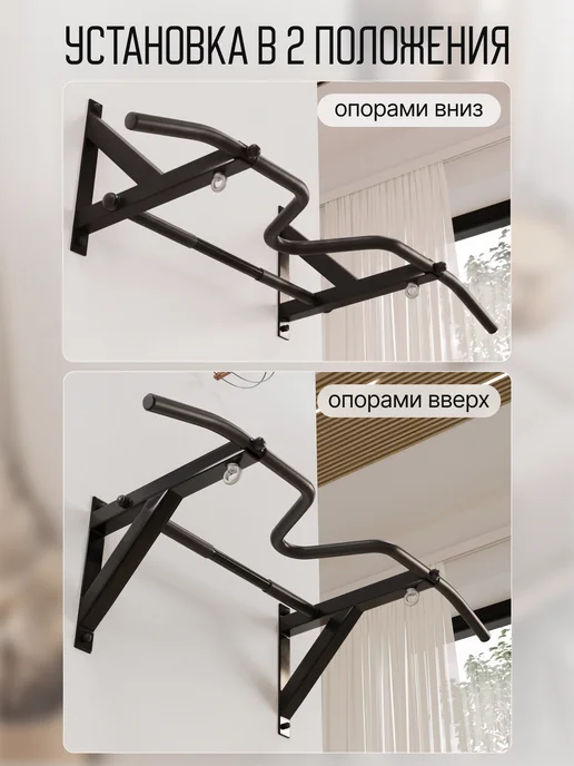 BORABO Турник настенный VENOM PRO, прорезиненные хваты, черный, фото 3
