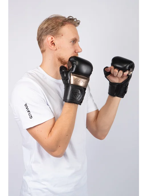 REYVEL Перчатки тренировочные для ММА Combat MF, черный, фото 3