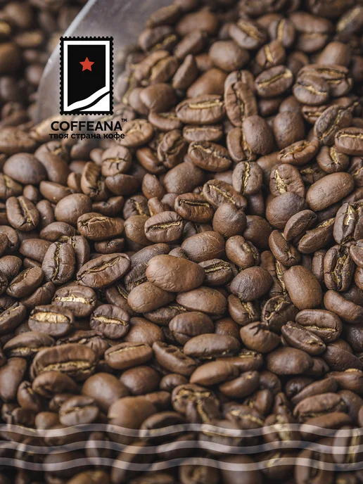 COFFEANA Кофе Бразилия Сантос 17 18 в зернах 250 гр, 250 г, фото 3