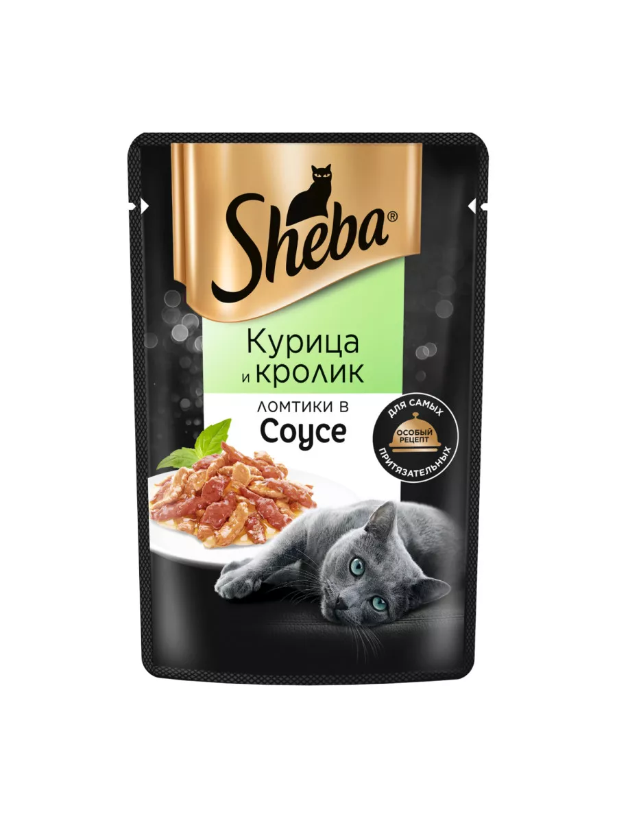 Влажный корм для кошек Sheba, курица и кролик, 28x75г Sheba 65941761 купить  в интернет-магазине Wildberries