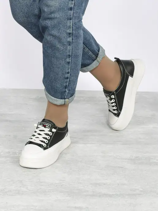 Geronea Shoes Кеды натуральная кожа на подошве, черный, фото 2