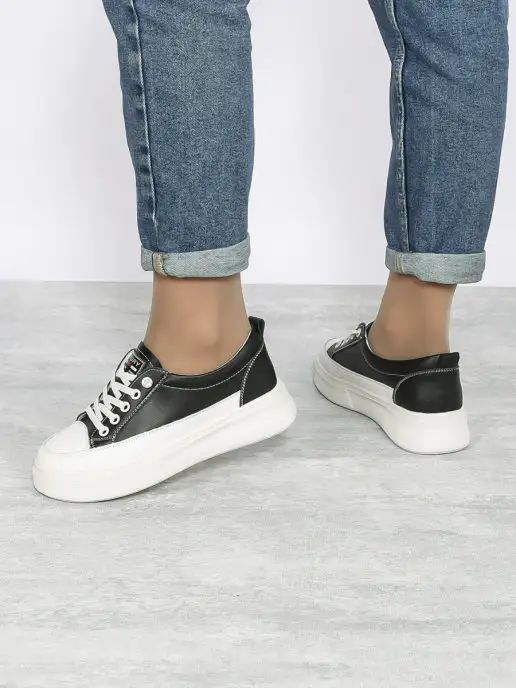 Geronea Shoes Кеды натуральная кожа на подошве, черный, фото 3