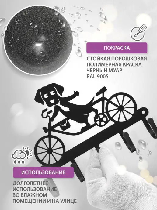 АРТЗОНА Ключница настенная собака, черный, фото 3