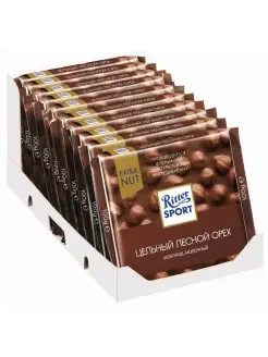 Шоколад молочный с цельным лесным орехом, 10 шт по 100 гр Ritter Sport 66086409 купить за 1 770 ₽ в интернет-магазине Wildberries