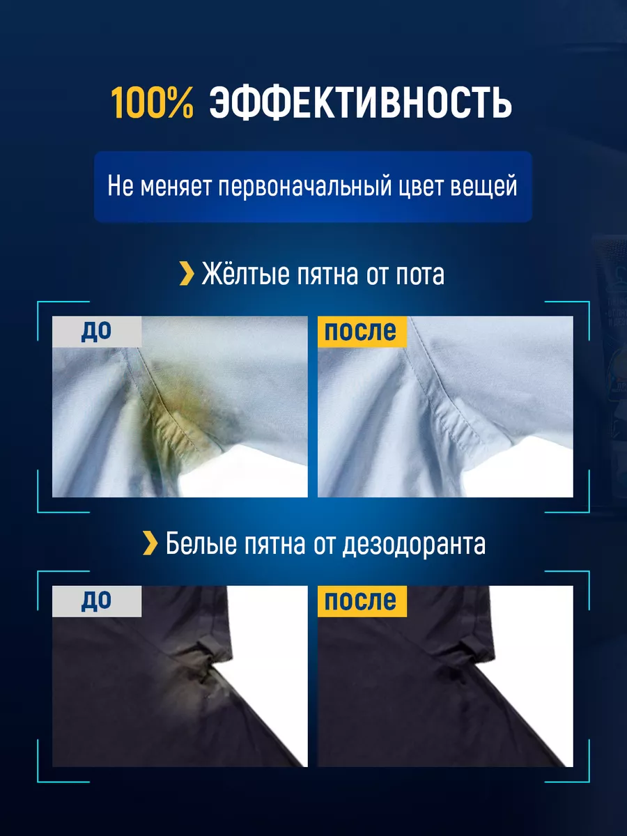 Пятновыводитель от пятен пота и дезодоранта, 2шт Salton CleanTech 66119205  купить за 607 ₽ в интернет-магазине Wildberries