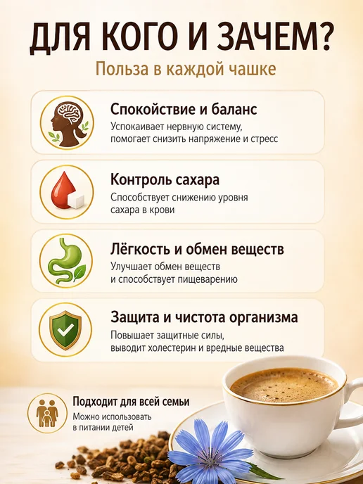 Русский цикорий Цикорий растворимый натуральный 330 г бодрость, 330 г, фото 2