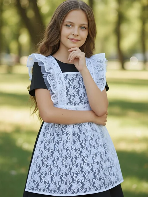 Beatricce Фартук школьный белый, белый, фото 3