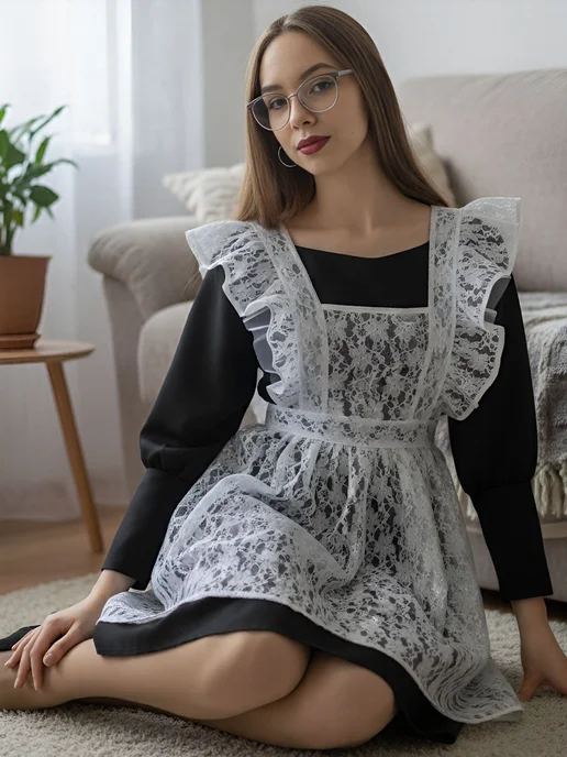 Beatricce Фартук школьный белый, белый, фото 5