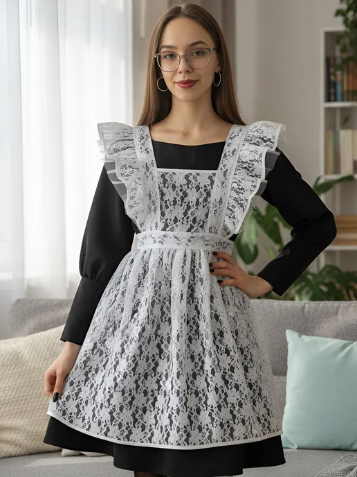 Beatricce Фартук школьный белый, белый, фото 6