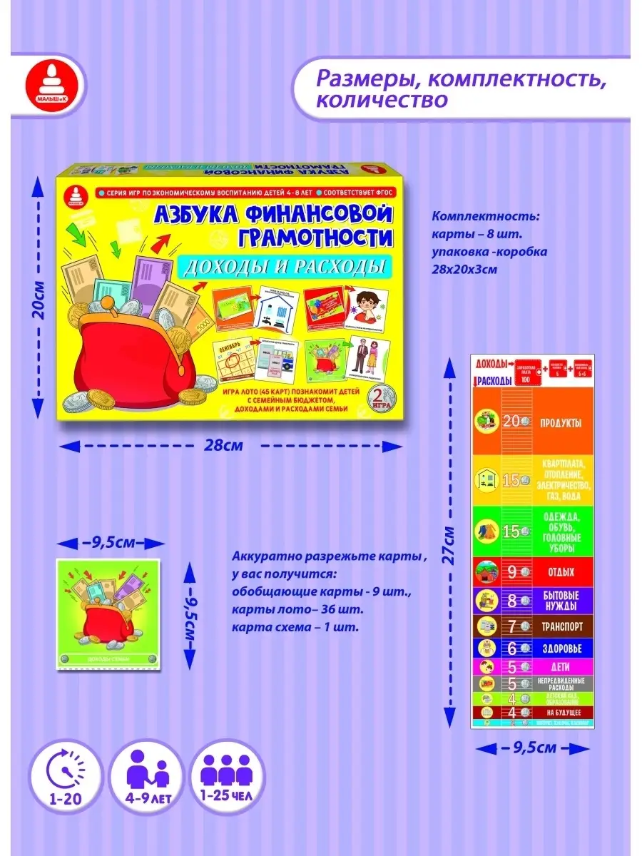 Развивающее лото Азбука финансовой грамотности Малыш и К 66218245 купить за  490 ₽ в интернет-магазине Wildberries