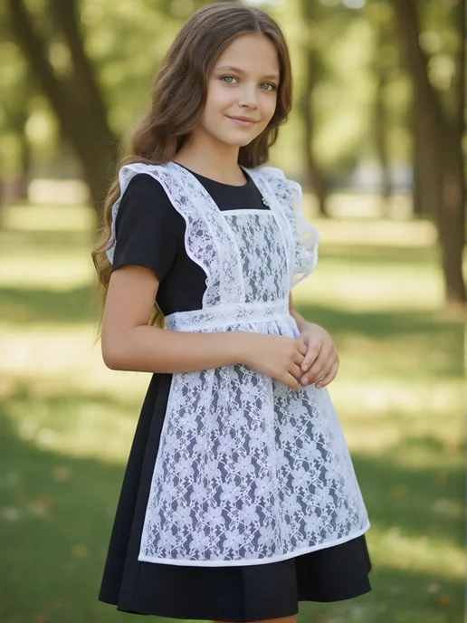 Beatricce Фартук школьный белый, белый, фото 4