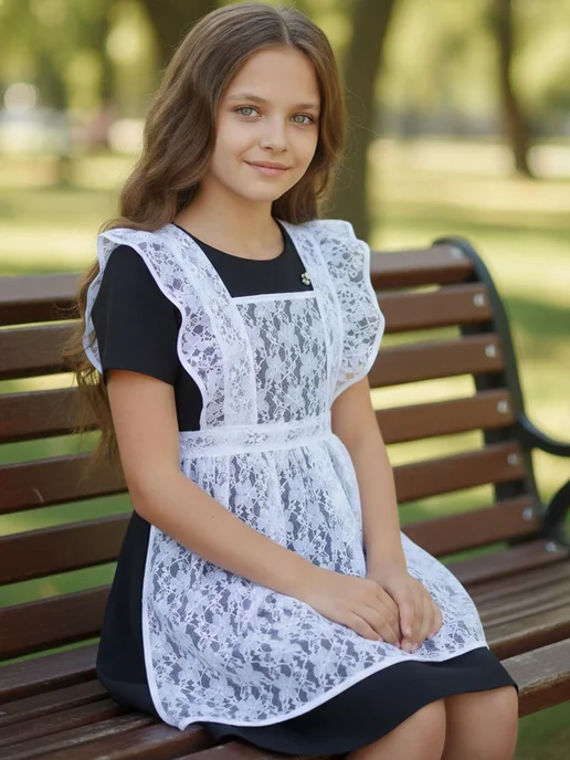 Beatricce Фартук школьный белый, белый, фото 5