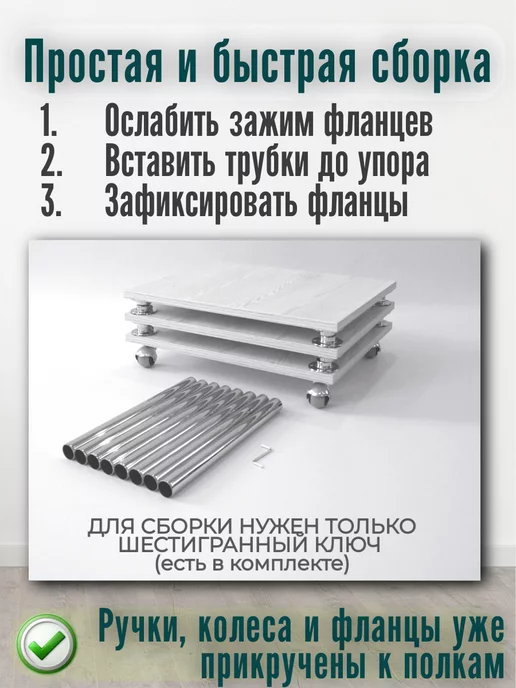 ECO ПОЛКА Этажерка на колесиках деревянная для кухни, желтый, фото 3