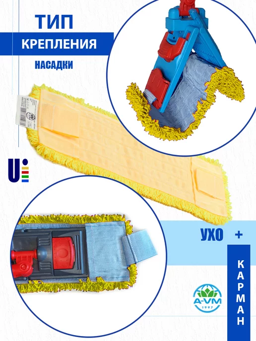 A-VM Насадка для швабры, микрофибра, 40х13 см, 40x13 см, фото 5