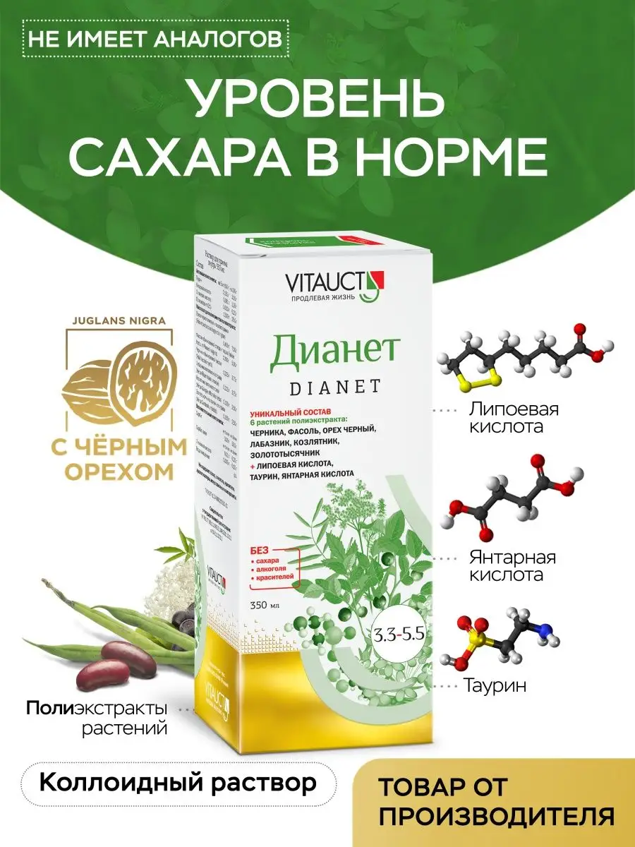 Дианет Витаукт Уровень сахара в норме!