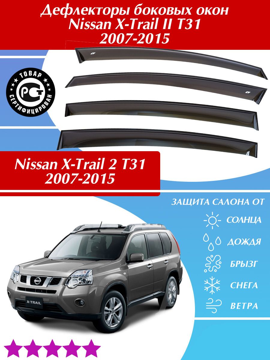 Дефлекторы Nissan X-Trail T31 2007-2015 Cobra Tuning 66381276 купить в  интернет-магазине Wildberries