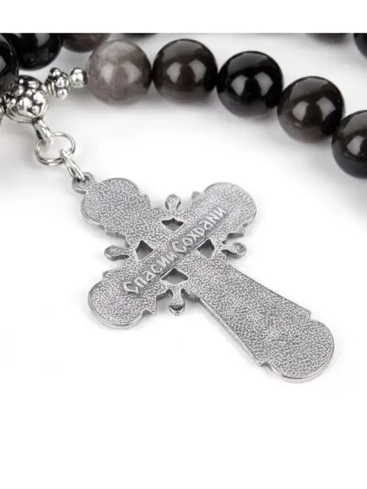Псалом Православные четки из натурального камня Сердолик, серебристый, фото 6