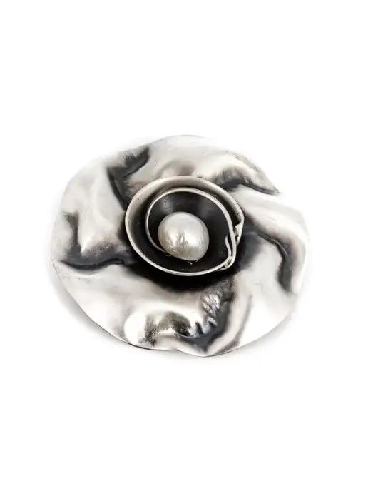 L-Silver Серебряная брошь с жемчугом, серебристый, фото 4