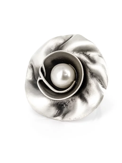 L-Silver Серебряная брошь с жемчугом, серебристый, фото 7