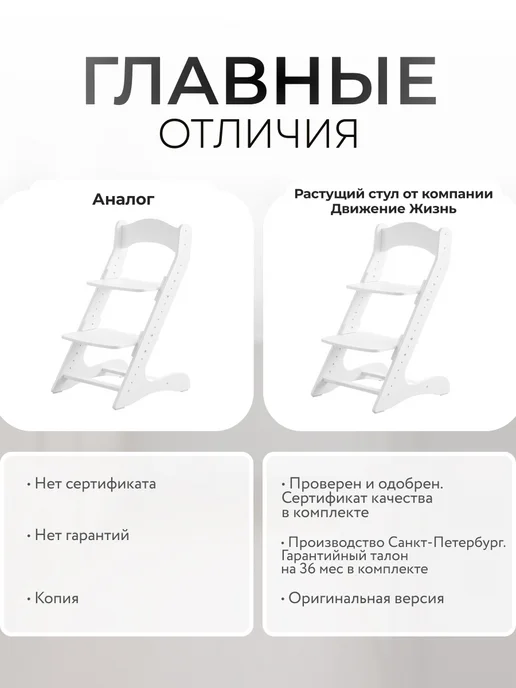 ДВИЖЕНИЕ ЖИЗНЬ Детский растущий стул для школьника. С комплектом подушек, белый, фото 4