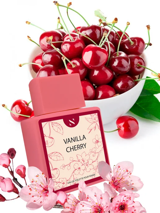EUROLUXE Туалетная вода с запахом вишни сладкая Vanilla Cherry 50мл, 50 мл, фото 6