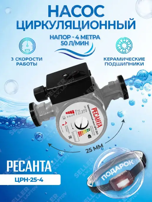 РЕСАНТА Циркуляционный насос для системы отопления ЦРН-25 4, системы