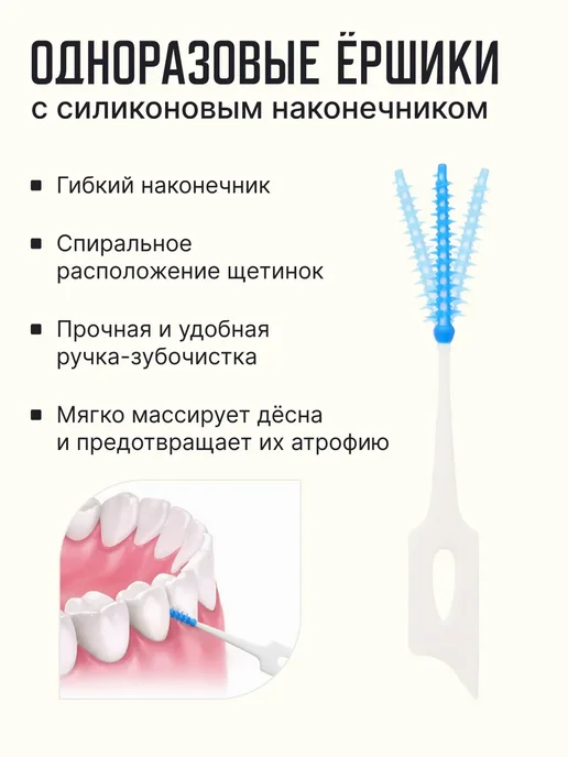 NEW HAPPY SMILE Межзубные ершики зубные для брекетов и зубов набор, 120 шт, фото 4