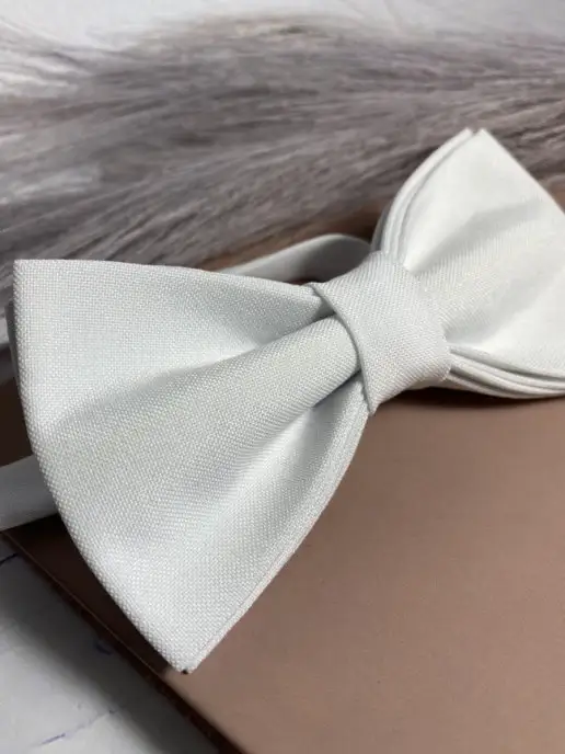 Bowtie__day Бабочка галстук белая для мужчин для женщин, белый, фото 2