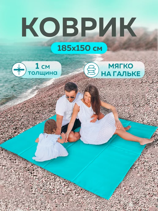 MarkForMe Пляжный коврик для гальки, голубой