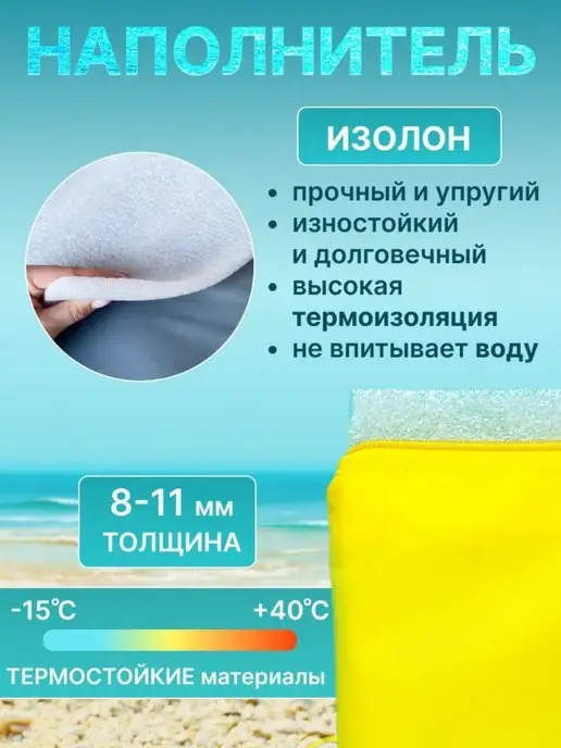 MarkForMe Пляжный коврик для гальки, голубой, фото 5