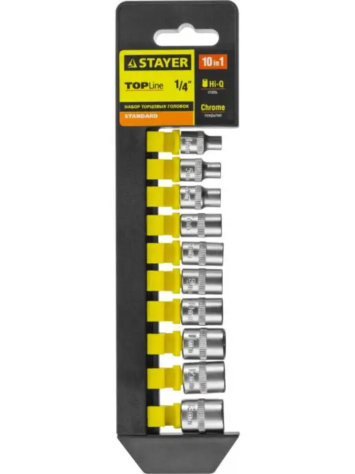 Stayer Головки торцевые (4-13 мм, 1 4") 10 шт. 27758-H10, 10 шт