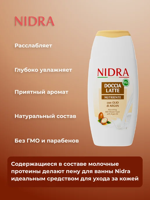 NIDRA Гель для душа с аргановым маслом 250 мл, 250 мл, фото 3