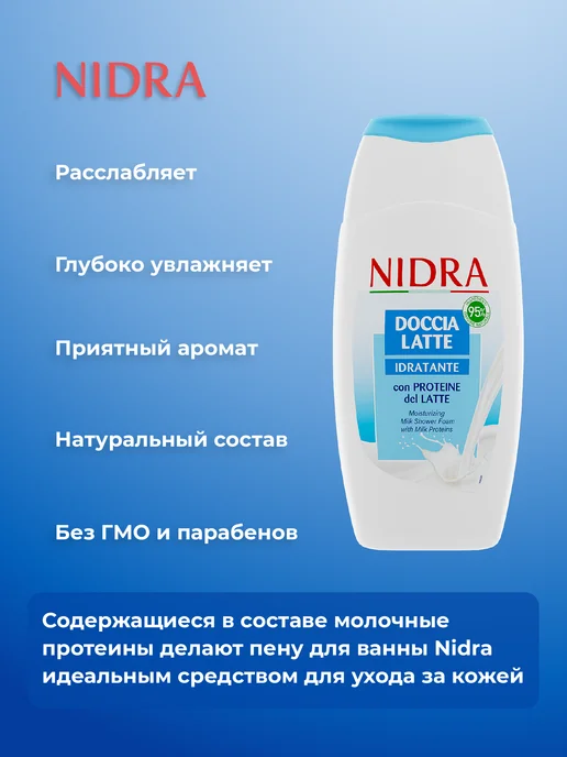 NIDRA Гель для душа с молочными протеинами 250 мл, 250 мл, фото 3