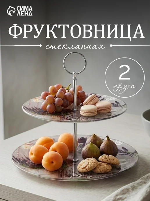 Доляна Блюдо-этажерка, синий