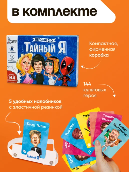 Формула Игр Настольная игра для компании Тайный Я (Кто Я) (Угадай Кто), синий, фото 5