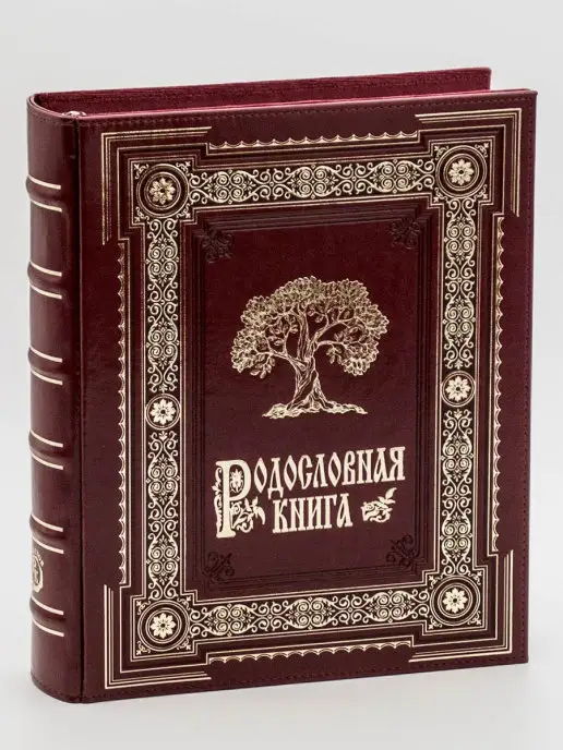 Книжный дом Бекетова Родословная книга Ампир экокожа в подарочной коробке, красный, фото 2