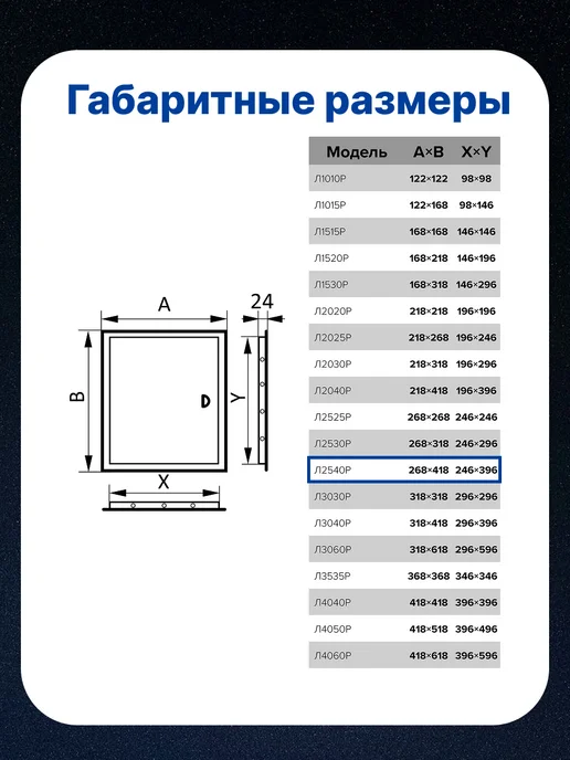 EVECS Люк ревизионный 250х400 (фланец 246х396) мм, 250x400, фото 4