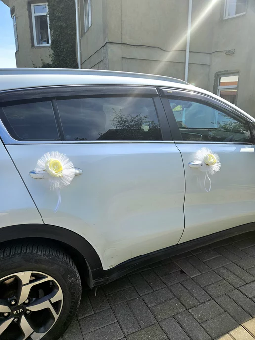 Свадьба в Шоколаде Украшение для свадебного автомобиля пионы кремовые, белый, фото 4