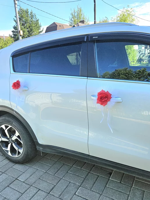 Свадьба в Шоколаде Украшение для свадебного автомобиля розы красные, красный, фото 3