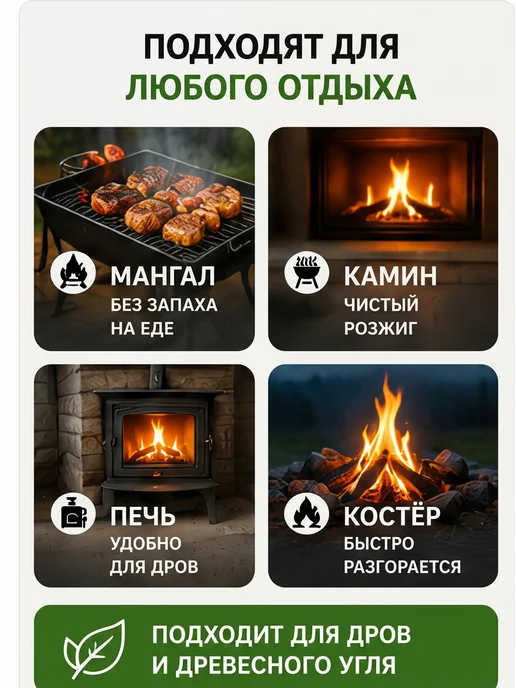 Домашний Сундук Брикеты для розжига 64 шт сухое горючее мангал печь камин, 64 шт, фото 6