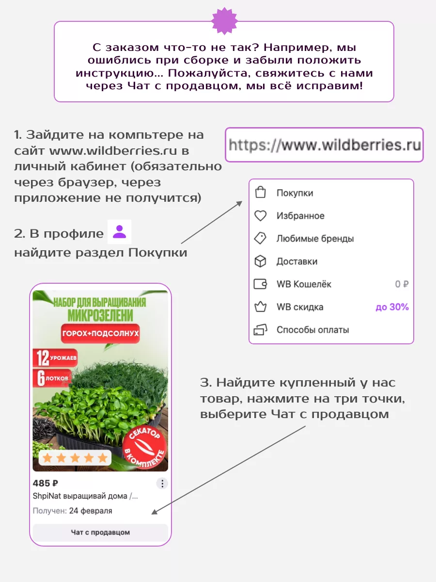 Микрозелень набор семена для проращивания ShpiNat выращивай дома 67212300  купить за 450 ₽ в интернет-магазине Wildberries