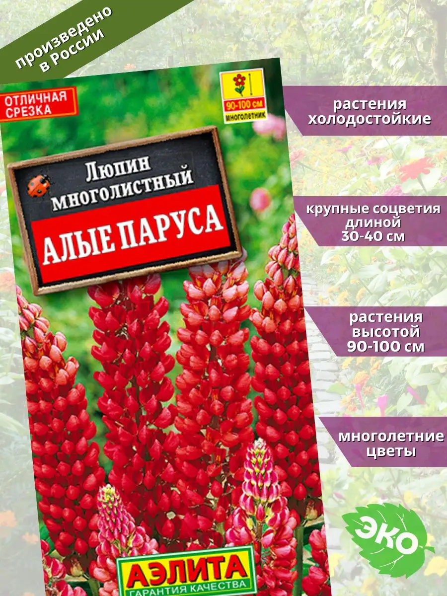 Люпин Алые Паруса Агрофирма Аэлита 67236242 купить за 118 ₽ в  интернет-магазине Wildberries