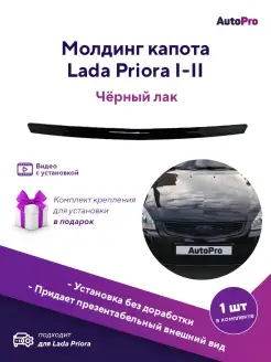 Молдинг капота Сабля 2170 Лада Приора AutoPro 67253533 купить за 602 ₽ в интернет-магазине Wildberries